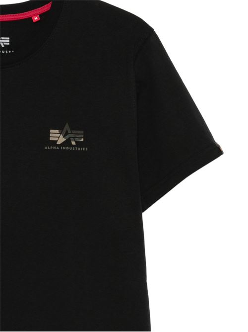 T-shirt uomo Alpha Industries nera con logo stampato Alpha Industries | 26652303
